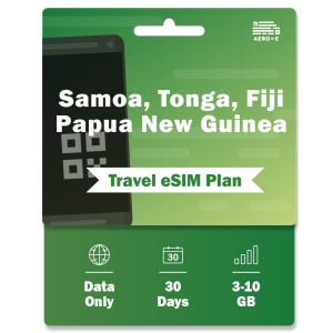 Oceania Islands Data e-sim 3-10GB for 30 days (T)