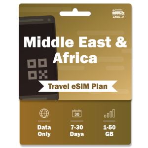 Middle East+Africa Data eSIM 1-50GB | 7-30 Days (E)